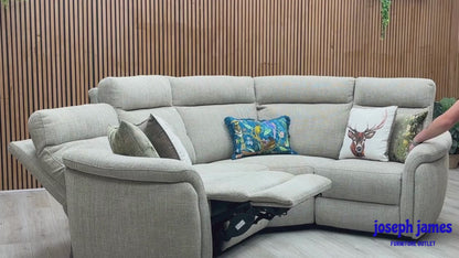 ‘Dublin’ Anivia Khaki Fabric Power Recliner Corner Sofa with Power Headrest