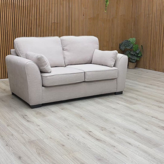 Video demonstration showing the easy-to-use pull-out mechanism of the Roma 2 seater sofa bed transitioning from sofa to bed.