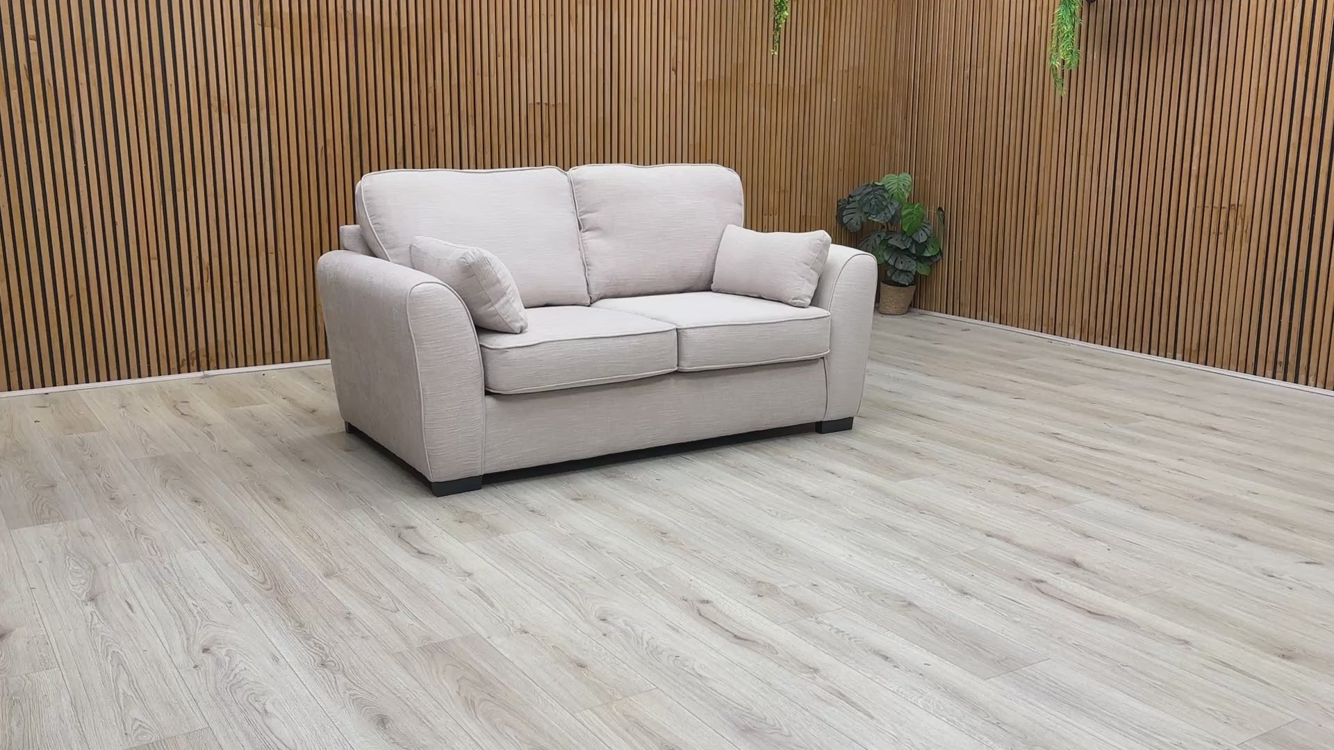 Video demonstration showing the easy-to-use pull-out mechanism of the Roma 2 seater sofa bed transitioning from sofa to bed.
