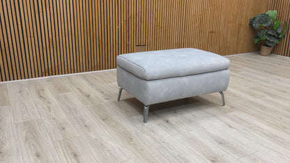'Daytona' Dexter Smoke Velvet Footstool