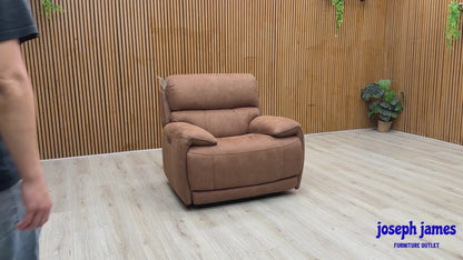 ‘Rocco’ Bfa-Blj-R05 Hazelnut Brown Fabric Power Recliner Rocker Armchair with Power Headrest
