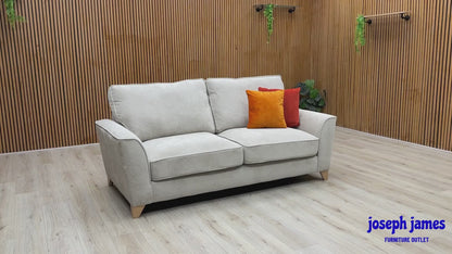‘Legend’ Kingston Silver Fabric Classic Back 3 Seater Sofa