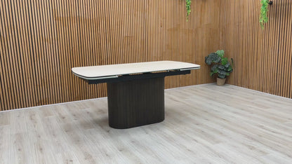 ‘Tiber’ Cermaic Top Draw Leaf Extending Dining Table