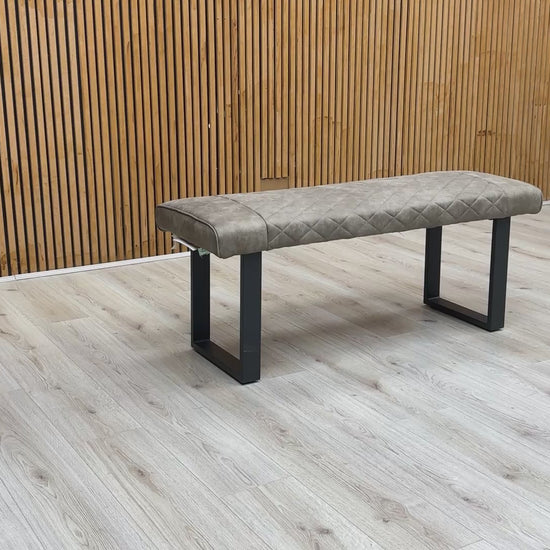 Video overview of the Warrior fabric bench, demonstrating the material texture and sturdy contemporary design.