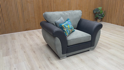 'Danube' Grey Fabric Armchair