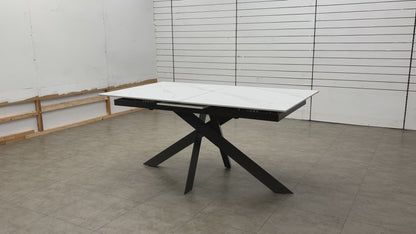 'Messina' Ceramic Top Pop Up Large Extending Dining Table
