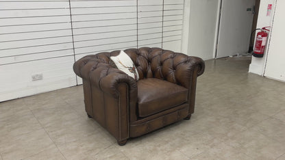At The Helm 'Shackleton' Saddle X3y1-19811s Leather Chesterfield Chair