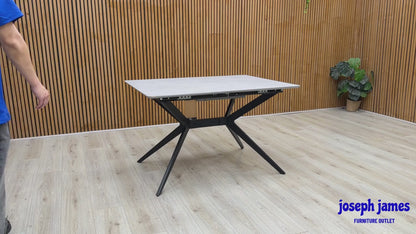 ‘Lia’ Grey Veneer Small Extending Dining Table