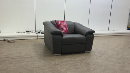 Nicoletti 'Galileo’ Torello Grigio Scuro 327 Ch Leather Armchair