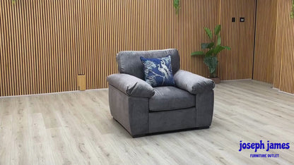‘Eliza’ Grey Fabric Armchair