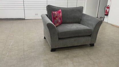 'Sasha' Zara Seal Fabric Snuggler Chair