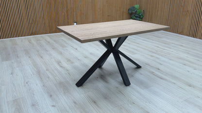 'Saturn' Solid Oak Compact 135cm Fixed Dining Table