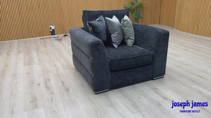 'Bellissimo' Mirage Black - Silver Cp Fabric Chair