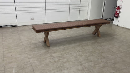 Bodahl 'Loki' 04 Desert Solid Oak 240cm Dining Bench with Cognac 240cm Bench Pad