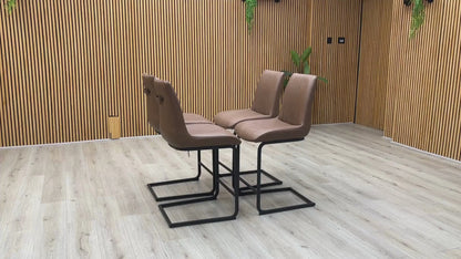 Bodahl 'Terra' Cognac Brown Faux Leather Set of 4 Cantilever Bar Stools