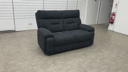 ‘Cinemax’ Hf-0102 Halifax Black Mica Woven Fabric 2 Seater Sofa
