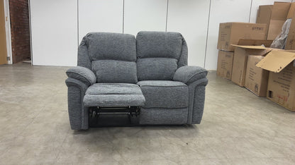 ‘Belmont’ Grey Fabric Manual Recliner 2 Seater Sofa