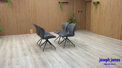 ‘Julio’ G6 Anthracite Grey Faux Leather Set of 4 Swivel Dining Chairs