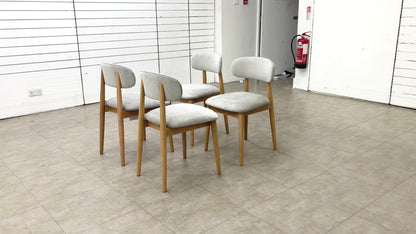 'Stockholm' Light Oak Set of 4 Wooden Dining Chairs
