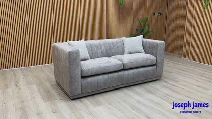 ‘Astoria’ Lifestyle Silver Dapple Fabric 3 Seater Sofa