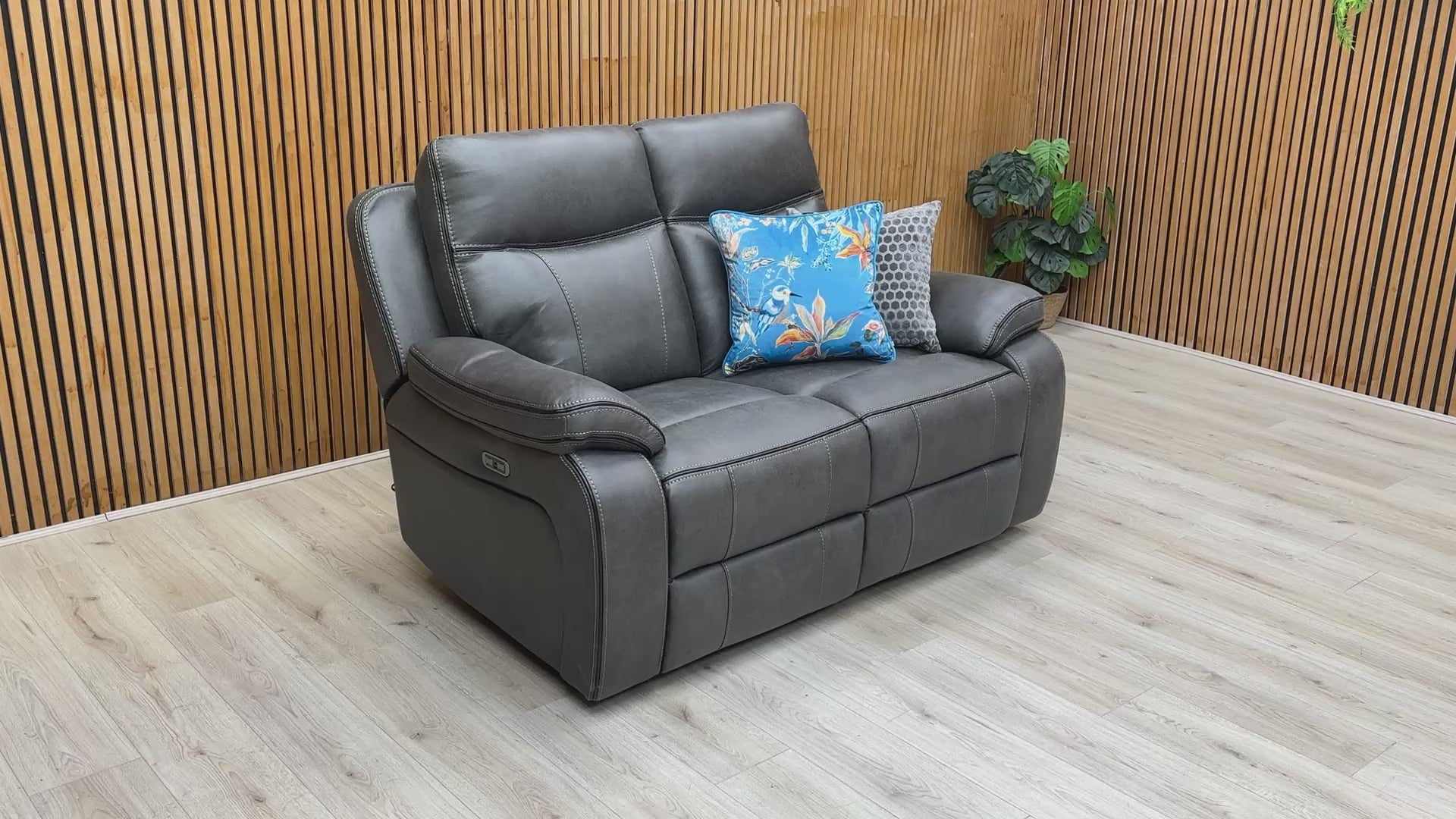 Video showcasing the electric reclining function and plush cushioned support of the 'Vinson' Sofa.