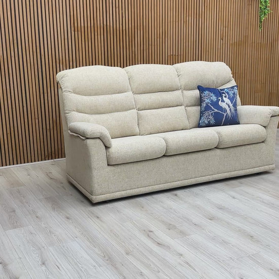Video tour showcasing the G Plan Malvern sofa, emphasizing its upright seating and lumbar support.