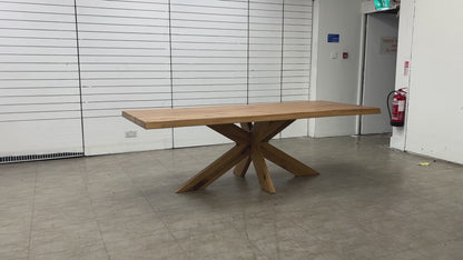 Bodahl ‘Njord’ 01 Oiled Raw Edge Dining Table with Wood Star Base 240cm