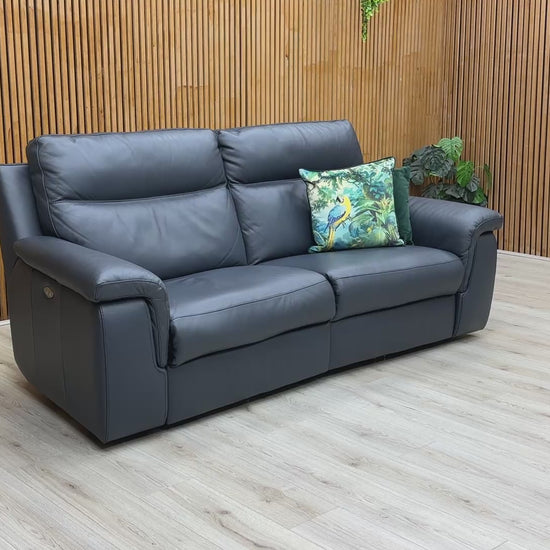 Video demonstration of the electric reclining mechanism and the sofa's sleek contemporary design.