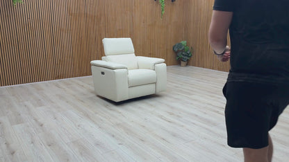 Nicoletti 'Davide' Baobab Beige Fabric Swivel Rocker Power Recliner Chair