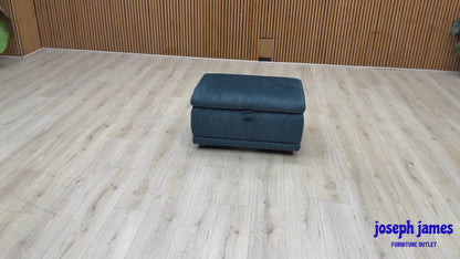 'Genius' Bella Navy Blue 43330 Velvet Fabric Storage Footstool