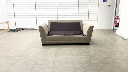 'Poppy' Oatmeal Tight Weave Fabric Large 2 Seater Sofa Bed