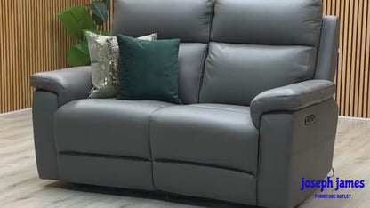 ‘Raven’ Oslo Elephant Grey Cat-40_15 Leather 2 Seater Power Recliner Sofa