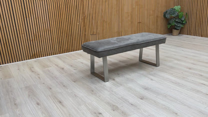 ‘Central Park’ Grey Fabric Standard Dining Bench