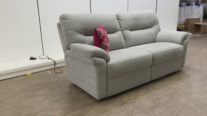 G Plan ‘Seattle’ Light Grey Fabric 3 Seater Sofa
