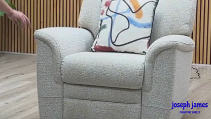 Parker Knoll ‘Hudson 23’ Caledonian Stone 001300-0055 Fabric Power Recliner Chair with Power Headrest and Power Lumbar