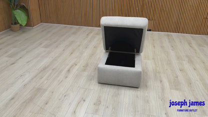 'Berlin' Rosy Light Grey Fabric Storage Footstool