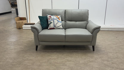 'Winner' Oslo Cat-40/27 Light Grey Leather 2 Seater Sofa