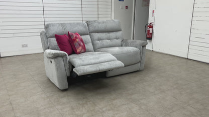 'Springer' Fab-Nts-R11 Dove Fabric Power Recliner 3 Seater Sofa