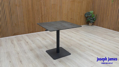 ‘Pique’ Titanium Black Ceramic Top Square 80cm Dining Table