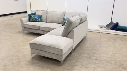 'Legend' Kingston Silver Fabric Right Hand Facing Corner Sofa