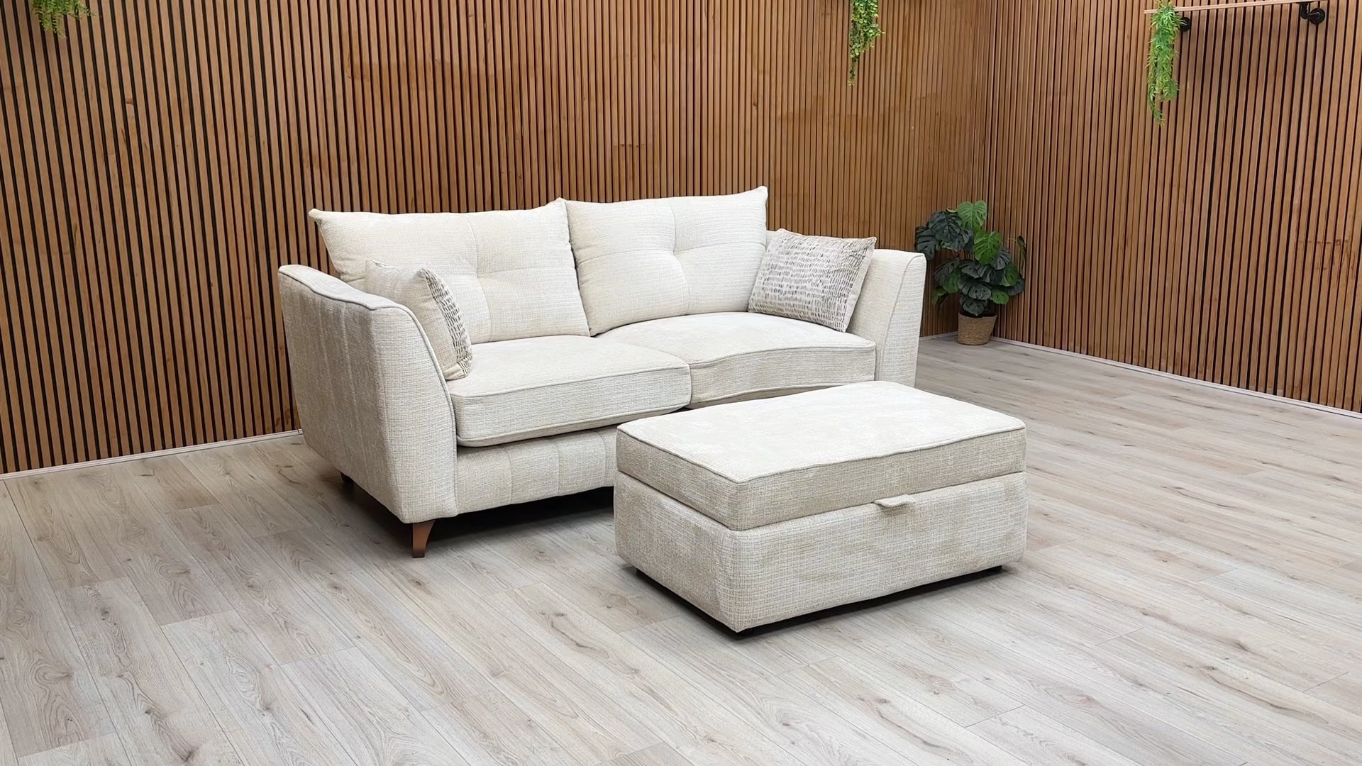Video preview demonstrating the scale and overall appearance of the Allure 3 Seater Sofa and Footstool.