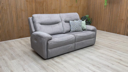 G Plan ‘Amesbury’ A124 Stingray Charcoal Velvet 3 Seater Power Recliner Sofa with Power Headrest and Power Lumbar