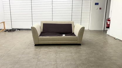 'Poppy' Cream Tight Weave Fabric Large 2 Seater Sofa Bed