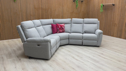 ‘Bowie’ Grey Fabric Power Recliner Modular Corner Sofa