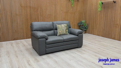 World of Leather ‘Cozee’ Nw-517e Shale Grey Pure Premium Leather 2 Seater Sofa