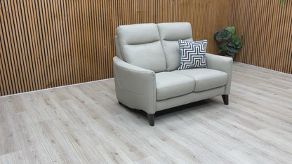 World of Leather Compact Collection ‘Petit’ Nc-946b Feather Grey Leather 2 Seater Sofa