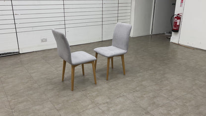 ‘Durham’ Grey Upholstered Dining Chairs - Set of 2