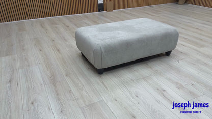 'Farrah' Riga Grey - Zena Silver DW Fabric Footstool