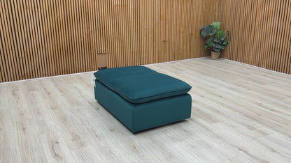 ‘Starlight Express’ Fab-Meg-R36 Lake Green Fabric Storage Chair Footstool