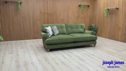 The Lounge Co. ‘Bronwyn’ Woo160 Woodland Moss Green Fabric 4 Seater Classic Back Sofa